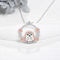 wholesale 925 Sterling Silver Hedgehog Flower Circle Pendant Necklace for Women Girls Gifts-0-2