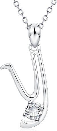 wholesale 925 Sterling Silver 26 Alphabet Pendant Necklace Jewelry-Letter Y