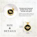 wholesale 925 Sterling Silver Round Black Onyx Honeybee Pendant Necklace with Cubic Zirconia Stone for Women Girls  43mm Diameter Chain Length: Adjustable from 16 to 18 inches-0-3