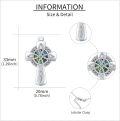 wholesale 925 Sterling Silver Abalone Celtic Cross Witch's Knot Pendant Necklace-0-5