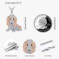 wholesale 925 Sterling Silver Rose Gold Plated CZ Cocker Spaniel Dog Breed Pendant Necklace for Pet Lovers-0-3