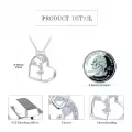 wholesale 925 Sterling Silver Heart-Shaped Ballerina Dance Pendant Necklaces Wholesale with Multi-Colored Crystals and Chain for Women-0-3