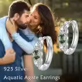 wholesale 925 Sterling Silver Blue Larimar Huggie Hoop Earrings Wholesale with Intricate Design-0-11