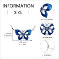 wholesale 925 Sterling Silver Blue Butterfly Heart Knot Pendant Necklace - Cute  for Women-0-5
