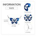 wholesale 925 Sterling Silver Blue Butterfly Heart Knot Pendant Necklace - Cute  for Women-0-5
