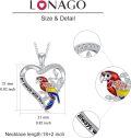 wholesale 925 Sterling Silver Parrot Heart Pendant Necklace with Engraved Message I am always with you - Mother's Day Gift for Her-0-5