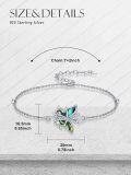 wholesale 925 Sterling Silver Butterfly & Rose Abalone Shell Charm Bracelet - Adjustable Holiday Gift for Her-0-2