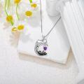 wholesale 925 Sterling Silver Onyx Cat Moon Pendant Necklace Women s Jewelry Gift-0-2