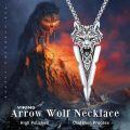 wholesale 925 Sterling Silver Wolf Head Arrowhead Pendant Necklace  Norse Viking Jewelry for Men & Women-0-5
