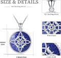 wholesale 925 Sterling Silver Pentagram Moonstone Pendant with Blue Stone and Witch's Knot Design Necklace-0-5