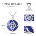 wholesale 925 Sterling Silver Lapis Lazuli Pentagram Pendant Necklace-0-5
