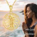 wholesale 14k Gold Saint Michael Protect Us Angel Medal Pendant Necklace-0-5