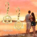 wholesale 14K Gold Celtic Knot Drop Earrings with Cubic Zirconia - Fine  for Women-0-5