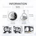 wholesale 925 Sterling Silver Penguin Love Forever Heart Pendant Necklace for Women Girls Gifts-0-4