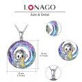 wholesale 925 Sterling Silver Monkey Pendant Necklace Wholesale With Rainbow Crystal-0-8