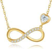 wholesale 14K Gold Infinity Heart Diamond Pendant Necklace 14K Gold Chain for Women Mother's Day-Infinity Necklace