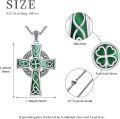 wholesale 925 Sterling Silver Green Malachite Celtic Knot Cross Pendant Necklace  Norse Viking Jewelry for Men Women-0-3
