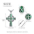 wholesale 925 Sterling Silver Green Malachite Celtic Knot Cross Pendant Necklace  Norse Viking Jewelry for Men Women-0-3