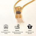 wholesale 925 Sterling Silver & Gold Filled French Bulldog Pendant with Cubic Zirconia, Heavyweight Intricate Detailed Jewelry Gift-0-2