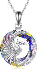 wholesale 925 Sterling Silver Rainbow Crystal Phoenix Pendant Necklace - Unique s for Women-0-0