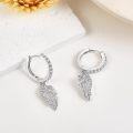 wholesale 925 Sterling Silver Angel Wings Cubic Zirconia Huggie Hoop Drop Earrings for Women-0-3