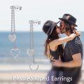wholesale 925 Sterling Silver Hypoallergenic Double Heart Drop Dangle Stud Earrings for Women-0-1