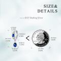 wholesale 925 Sterling Silver Blue Crystal Teardrop Celtic Knot Huggies Earrings  for Women-0-4