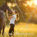 wholesale 925 Sterling Silver Double Horse Stirrup Pendant Layered Chain Necklace-0-3