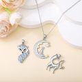 wholesale 925 Sterling Silver Jewelry Set with Moon Pendant and Fox & Swan Charms - 18+2 Chain-0-3