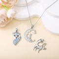 wholesale 925 Sterling Silver Jewelry Set with Moon Pendant and Fox & Swan Charms - 18+2 Chain-0-3