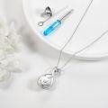 wholesale 925 Sterling Silver Blue Moonstone Heart Infinity Cremation Jewelry Keepsake Urn Pendant Necklace-0-3