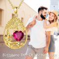 wholesale Sterling Silver Yellow Gold Plated Gemstone Tree of Life Pendant Necklace-0-58