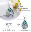 wholesale 925 Sterling Silver Teardrop Abalone Shell Lotus Flower Pendant Necklaces for Women's s-0-3