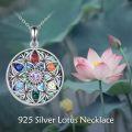 wholesale 925 Sterling Silver Multi-Color Crystal Round Celtic Knot Heart Pendant Necklaces for Women-0-4