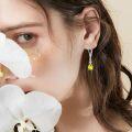 wholesale 925 Sterling Silver Yellow Crystal Teardrop Dangle Earrings-0-4