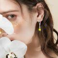 wholesale 925 Sterling Silver Yellow Crystal Teardrop Dangle Earrings-0-4