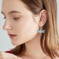 wholesale 925 Sterling Silver Abalone Shell Inlay Dragonfly Drop Earrings for Women Girls  4cm Long-0-3
