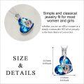 wholesale 925 Sterling Silver Blue Crystal Heart Mother Daughter Pendant Necklaces for Women Gifts I Love You Mom Jewelry Set-0-2