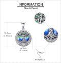 wholesale 925 Sterling Silver Celtic Knot Tree of Life Green Blue Agate Pendant Necklace-0-4