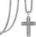 wholesale 925 Sterling Silver Cubic Zirconia-Cut Cross Necklace for Men Women Catholic Christian Gifts-0-0