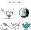 wholesale 925 Sterling Silver Turquoise Heart Mountain Sunset Pendant Necklace for Women-0-3