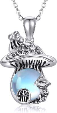 wholesale 925 Sterling Silver Moonstone Pendant - Enchanted Forest Themed  for Her-Mushroom
