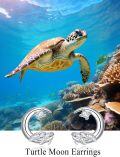 wholesale 925 Sterling Silver Turtle & Crescent Moon Stud Earrings for Women - Hypoallergenic  Set-0-2