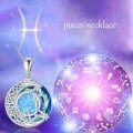 wholesale TOUPOP Zodiac Necklace 925 Sterling Silver Celtic Moon Constellation Pendant Necklaces With Blue Crystal And Blue Opal Jewelry Birthday Christmas Gifts For Women -0-1