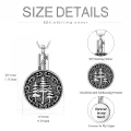 TOUPOP Sterling Silver & Stone Oxidation Tree Of Life Urn Necklace w/Funnel-0-4