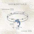 wholesale 925 Sterling Silver Blue Fire Opal Dolphin Charm Bracelet for Women-0-3