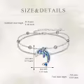 wholesale 925 Sterling Silver Blue Fire Opal Dolphin Charm Bracelet Wholesale for Women-0-3