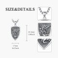 wholesale 925 Sterling Silver Saint Michael Pendant Shield Shape Religious Protection Amulet Jewelry for Men -0-4