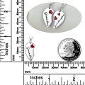wholesale 925 Sterling Silver Red Enamel Heart Pendant Necklaces Gift Set for Mom and Daughter-0-2