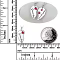 wholesale 925 Sterling Silver Red Enamel Heart Pendant Necklaces Wholesale Gift Set for Mom and Daughter-0-2